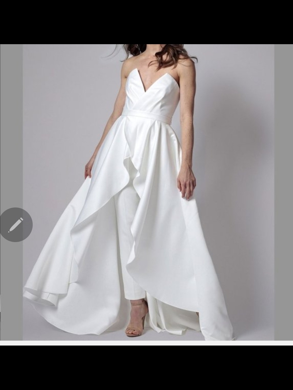 JAYGODFREY Strapless Jumpsuit Woth Matching Overskirt. Perfect For Bridal Events